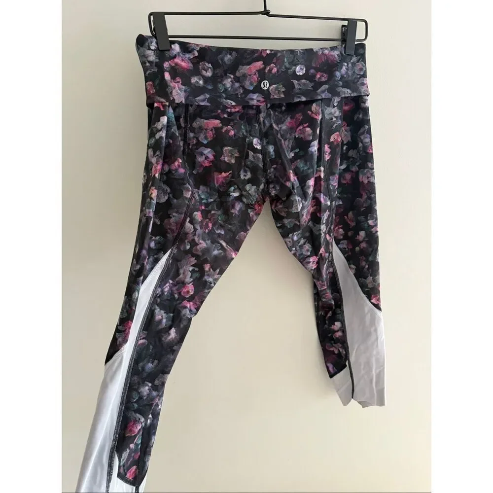 Lululemon Wunder Under Crop High-Rise, Size 14, Roll Down Scallop Full-On Luxtre